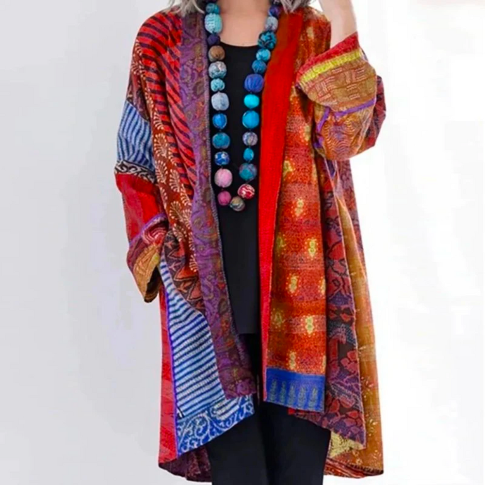 Marta | Kardigan damski wielokolorowy w stylu vintage casual