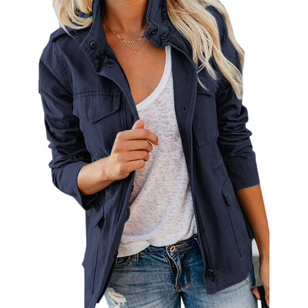 Damska Kurtka z Kapturem na Zamek | Casual