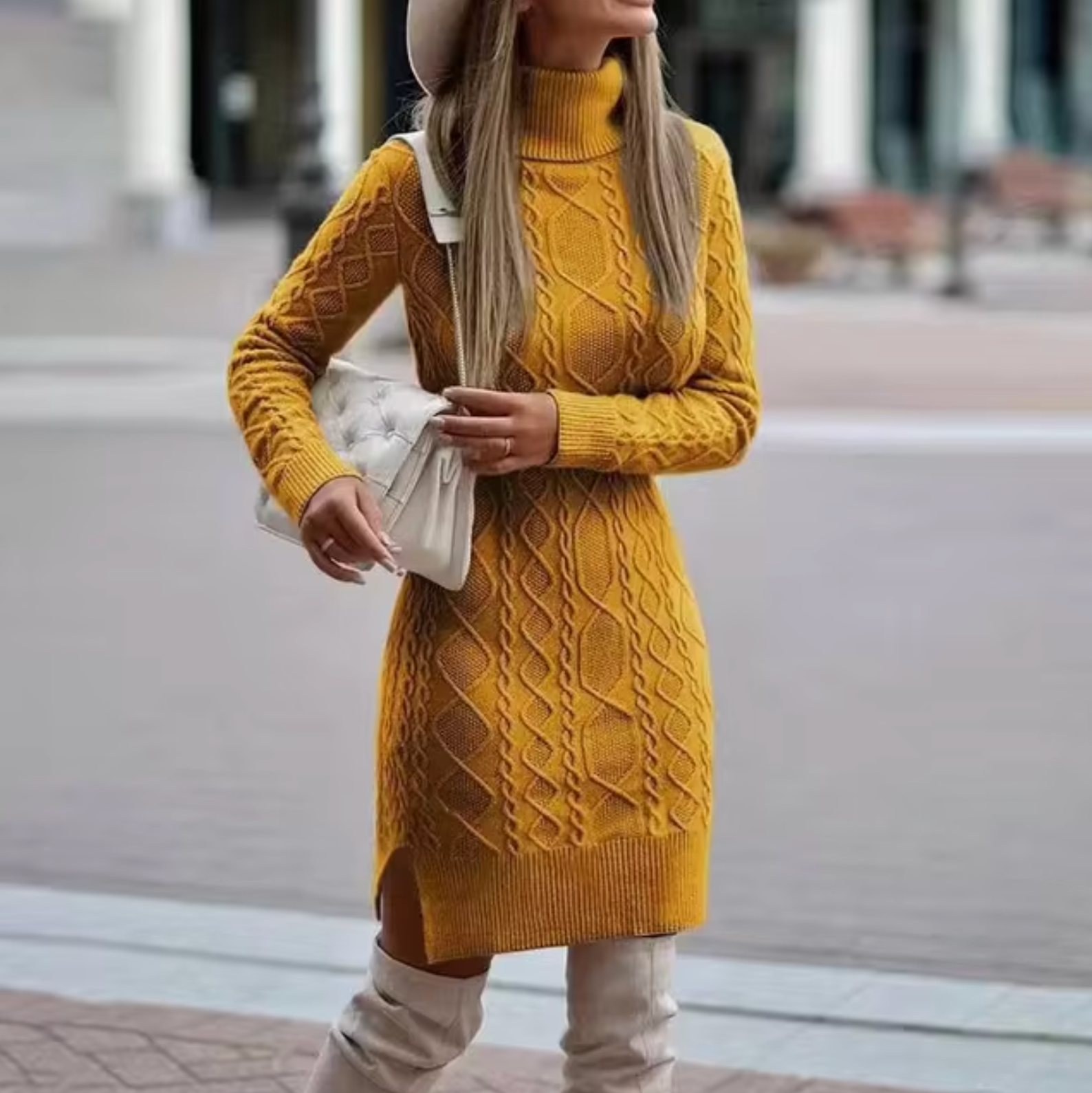 Patrycja | Sweter damski z długim rękawem midi