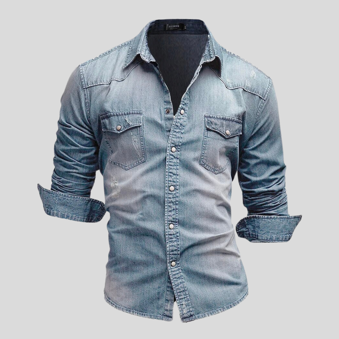 Rafał | Wygodna męska koszula jeansowa slim fit