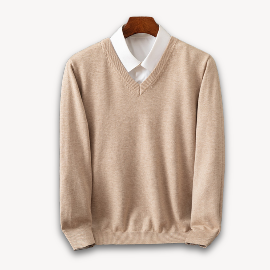 Kamil | Elegancki męski sweter kaszmirowy V-neck