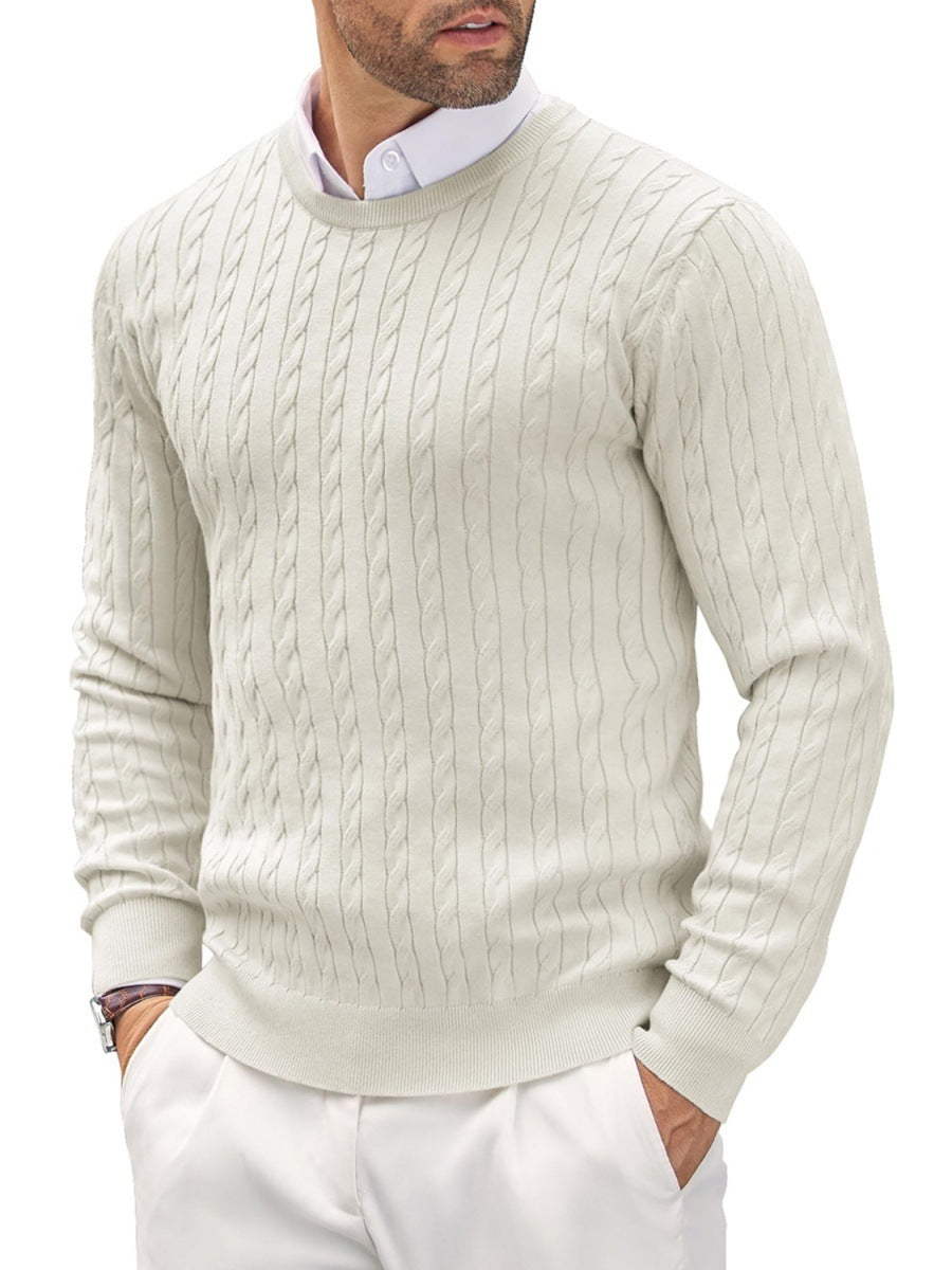 Krzysztof | Sweter męski slim fit z okrągłym dekoltem