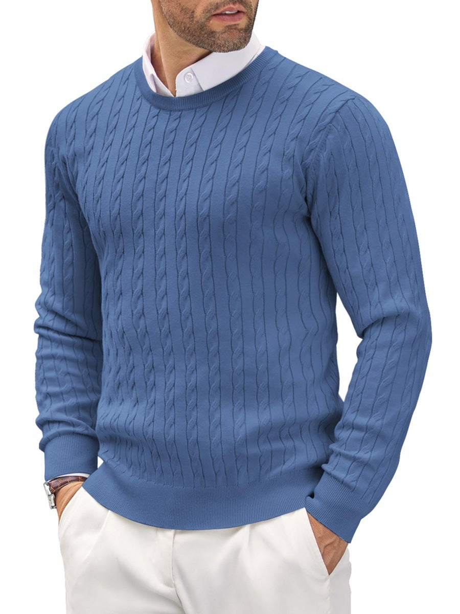 Krzysztof | Sweter męski slim fit z okrągłym dekoltem