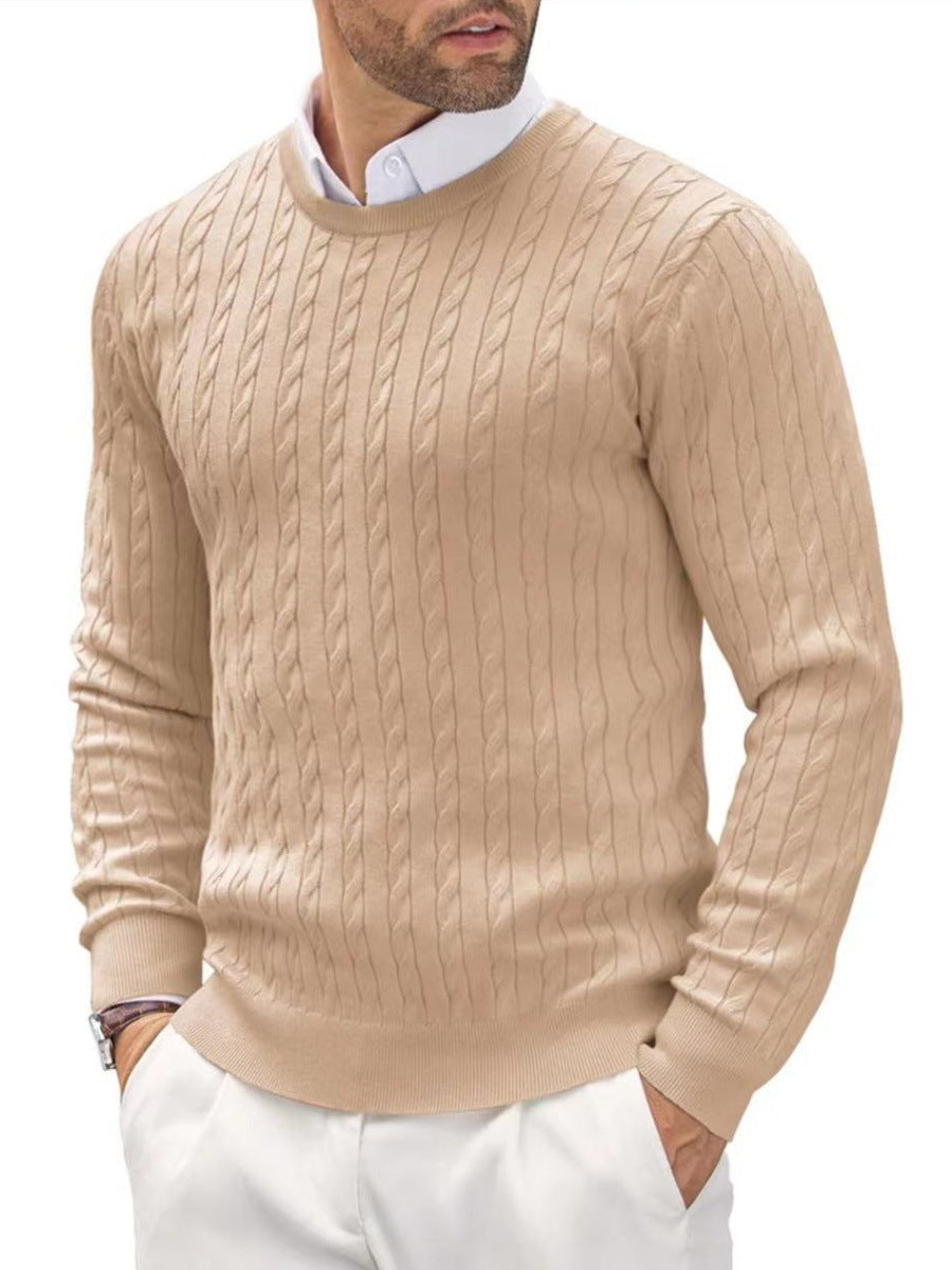 Krzysztof | Sweter męski slim fit z okrągłym dekoltem