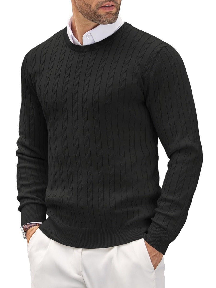 Krzysztof | Sweter męski slim fit z okrągłym dekoltem