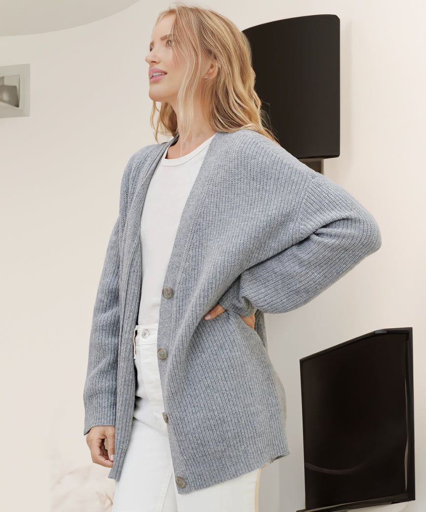 Aleksandra | Kardigan damski oversize z guzikami