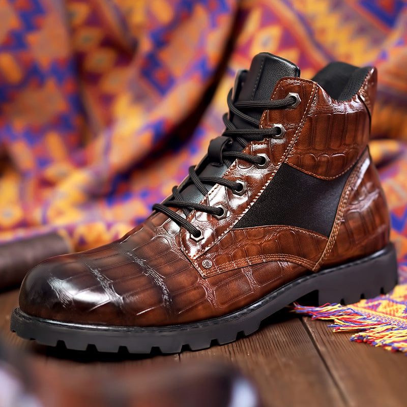 Łukasz | Męskie buty eleganckie ze skóry krokodyla