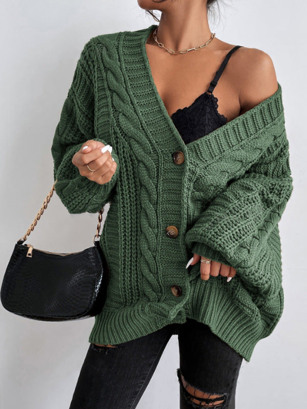 Marta | Oversize’owy damski kardigan z grubym splotem