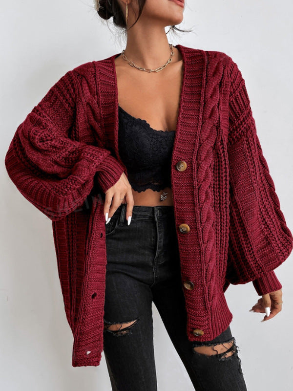 Marta | Oversize’owy damski kardigan z grubym splotem