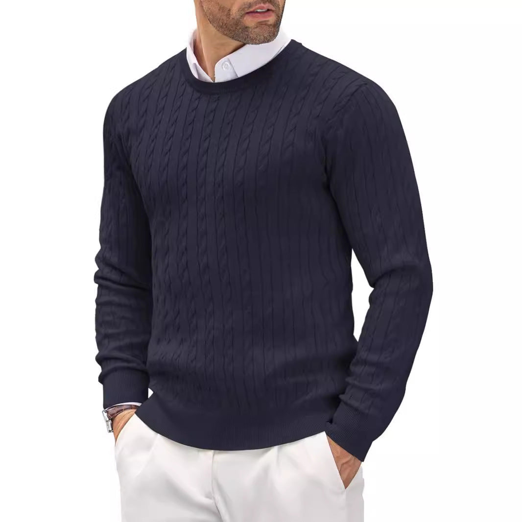 Krzysztof | Sweter męski slim fit z okrągłym dekoltem
