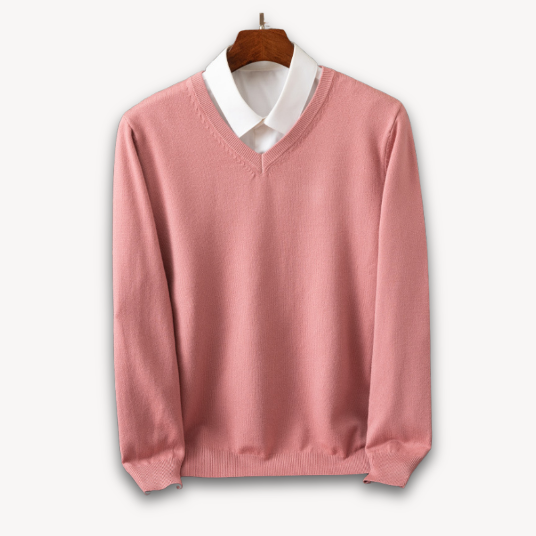 Kamil | Elegancki męski sweter kaszmirowy V-neck