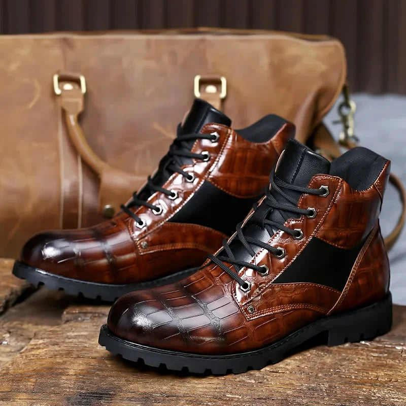 Łukasz | Męskie buty eleganckie ze skóry krokodyla