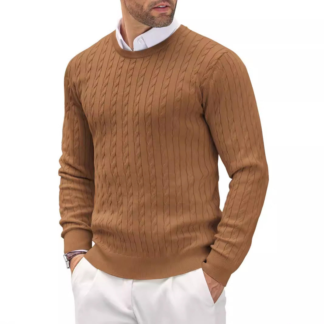 Krzysztof | Sweter męski slim fit z okrągłym dekoltem