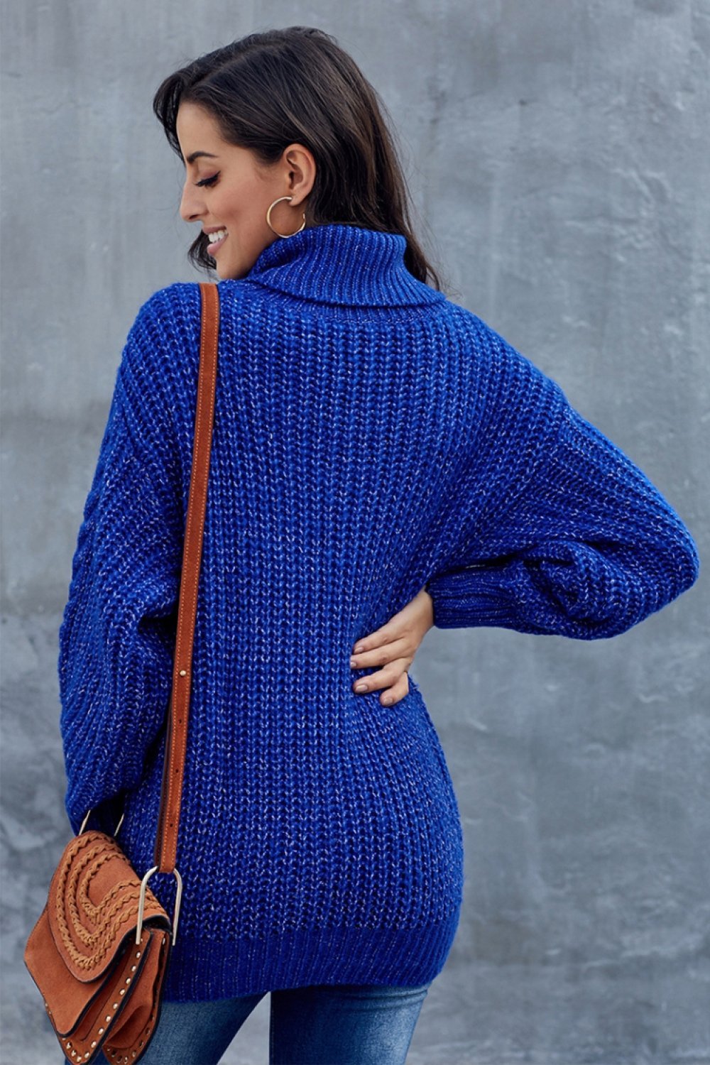 Barbara | Sweter damski z grubym splotem i golfem