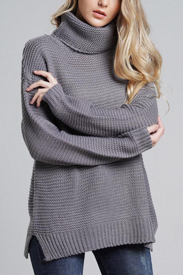 Marta | Sweter damski z golfem casualowy z grubym splotem