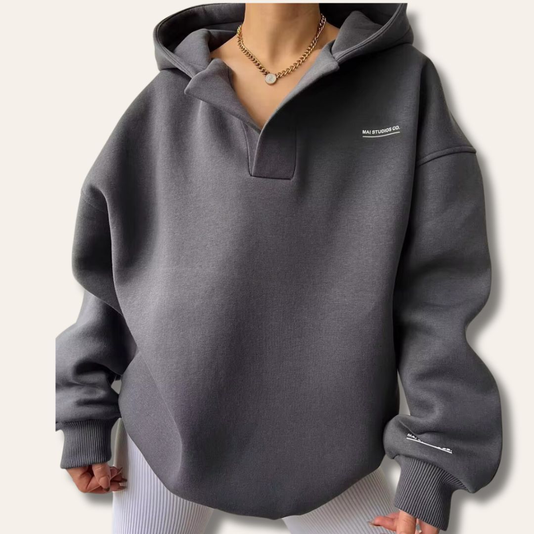 Ewa | Sweter damski z kapturem chic