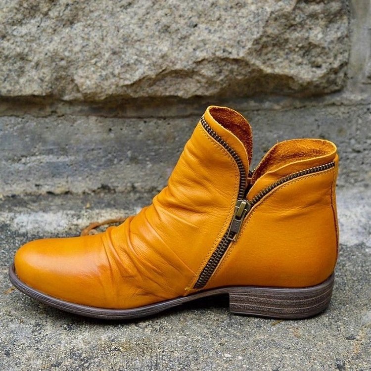Elżbieta | Damskie buty vintage z zamkiem błyskawicznym