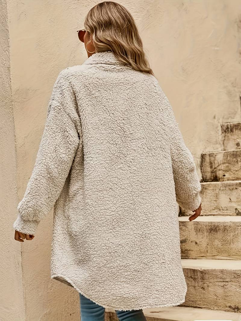 Anna | Damska kurtka teddy w kolorze beżowym