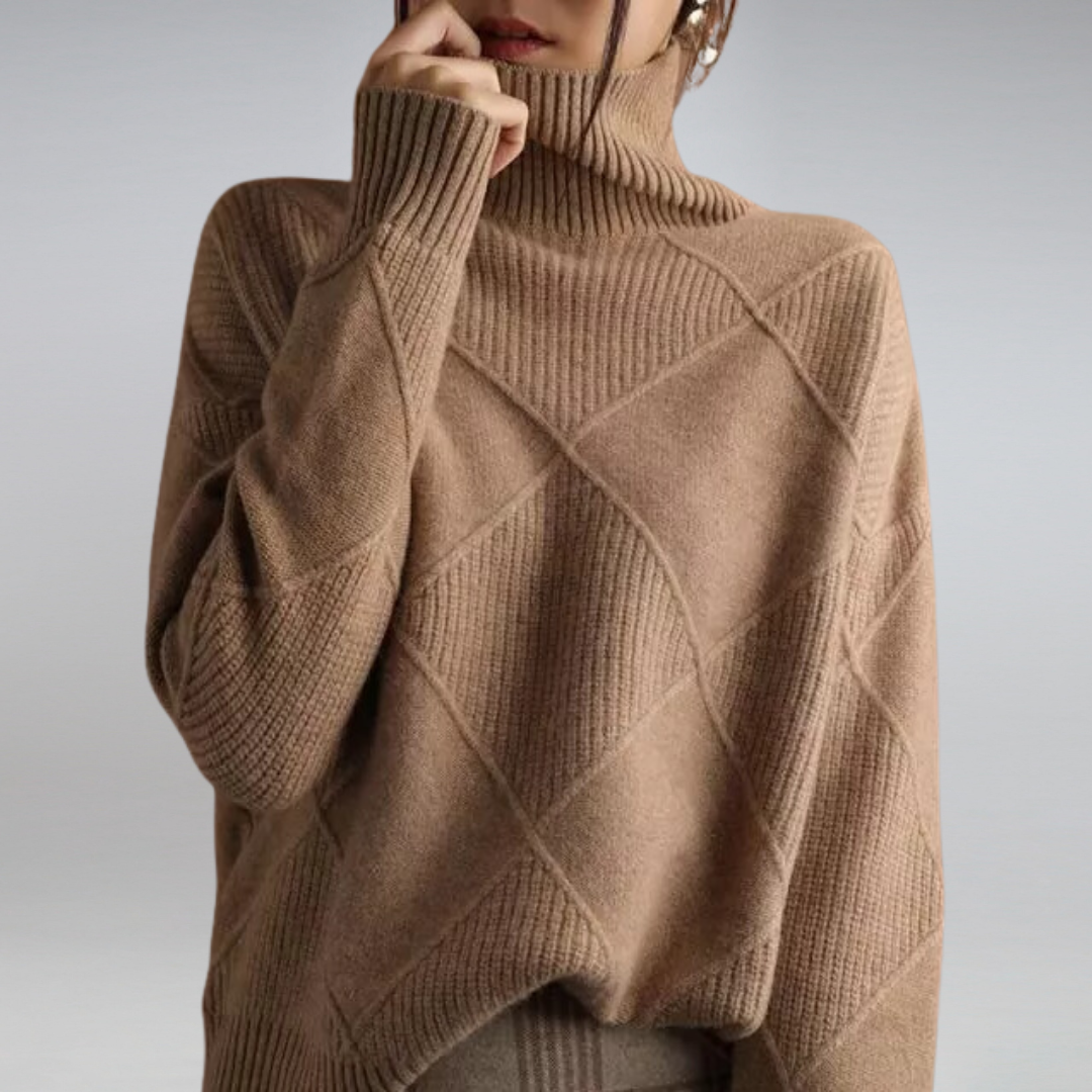 Ewelina | Damski sweter z golfem z kaszmiru