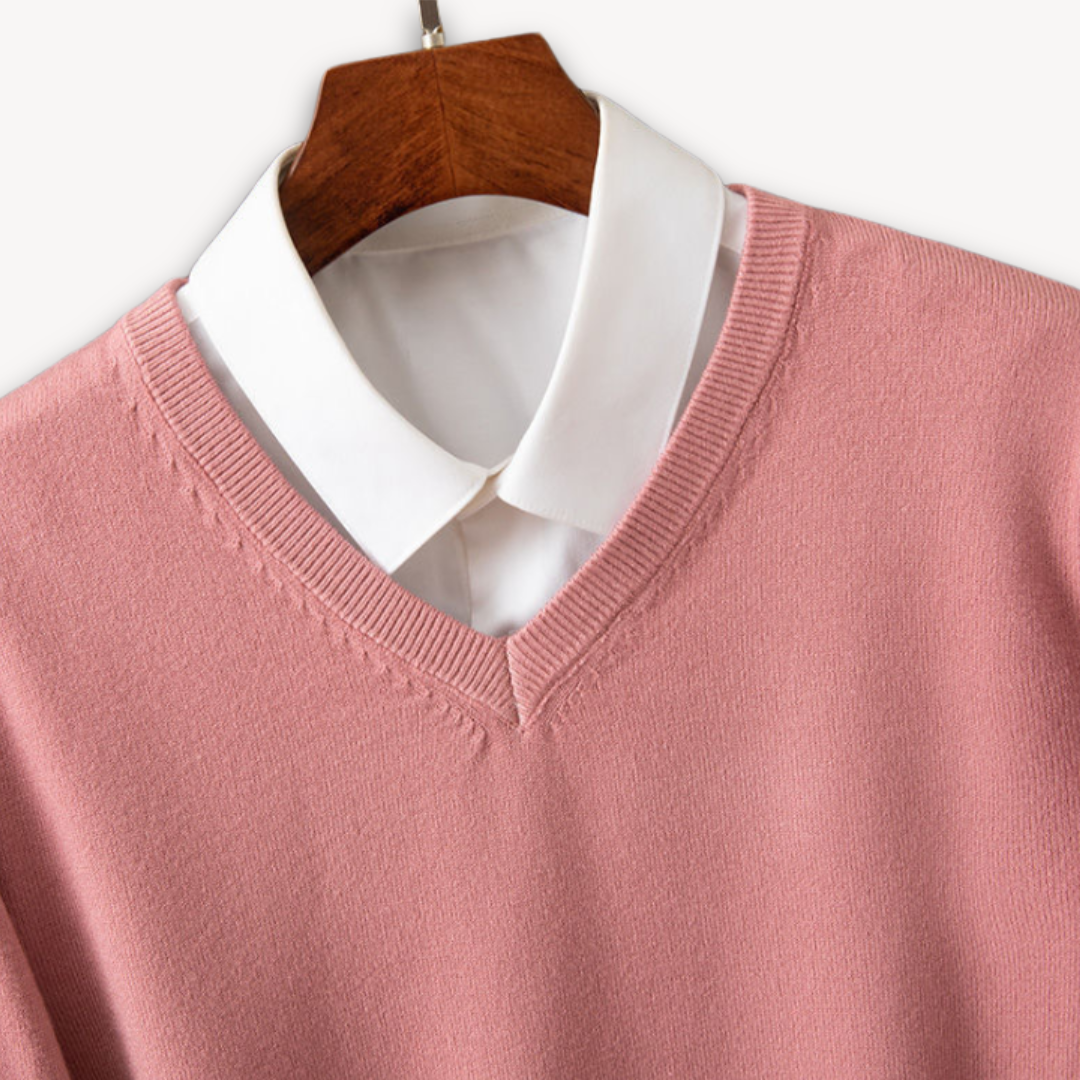 Kamil | Elegancki męski sweter kaszmirowy V-neck