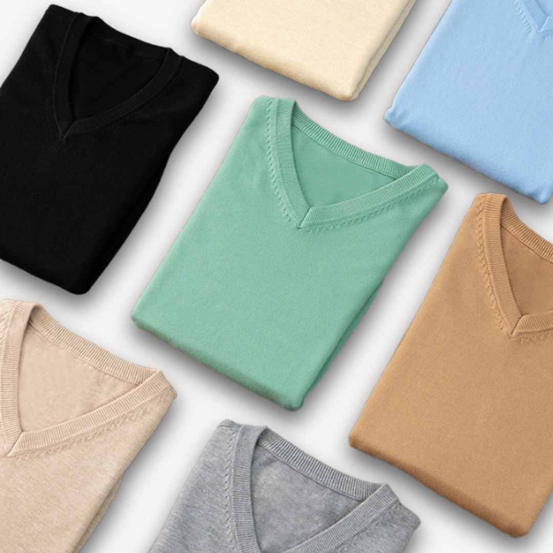 Kamil | Elegancki męski sweter kaszmirowy V-neck