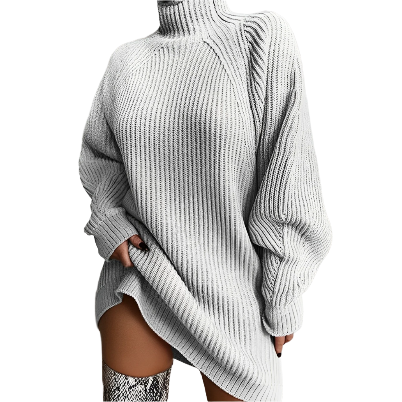 Iwona | Sweter damski z golfem oversize