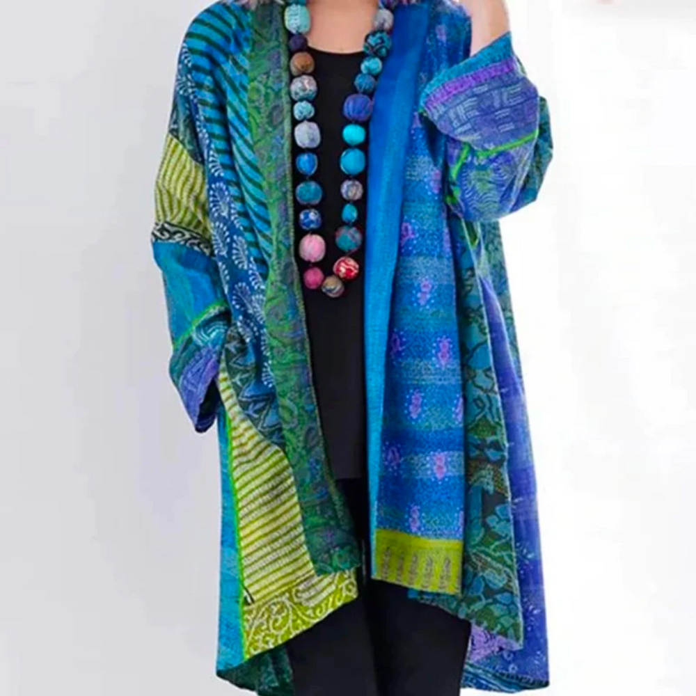 Marta | Kardigan damski wielokolorowy w stylu vintage casual