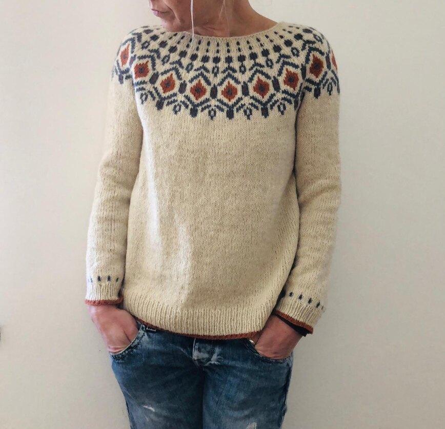 Ewelina | Sweter damski zimowy z geometrycznym wzorem