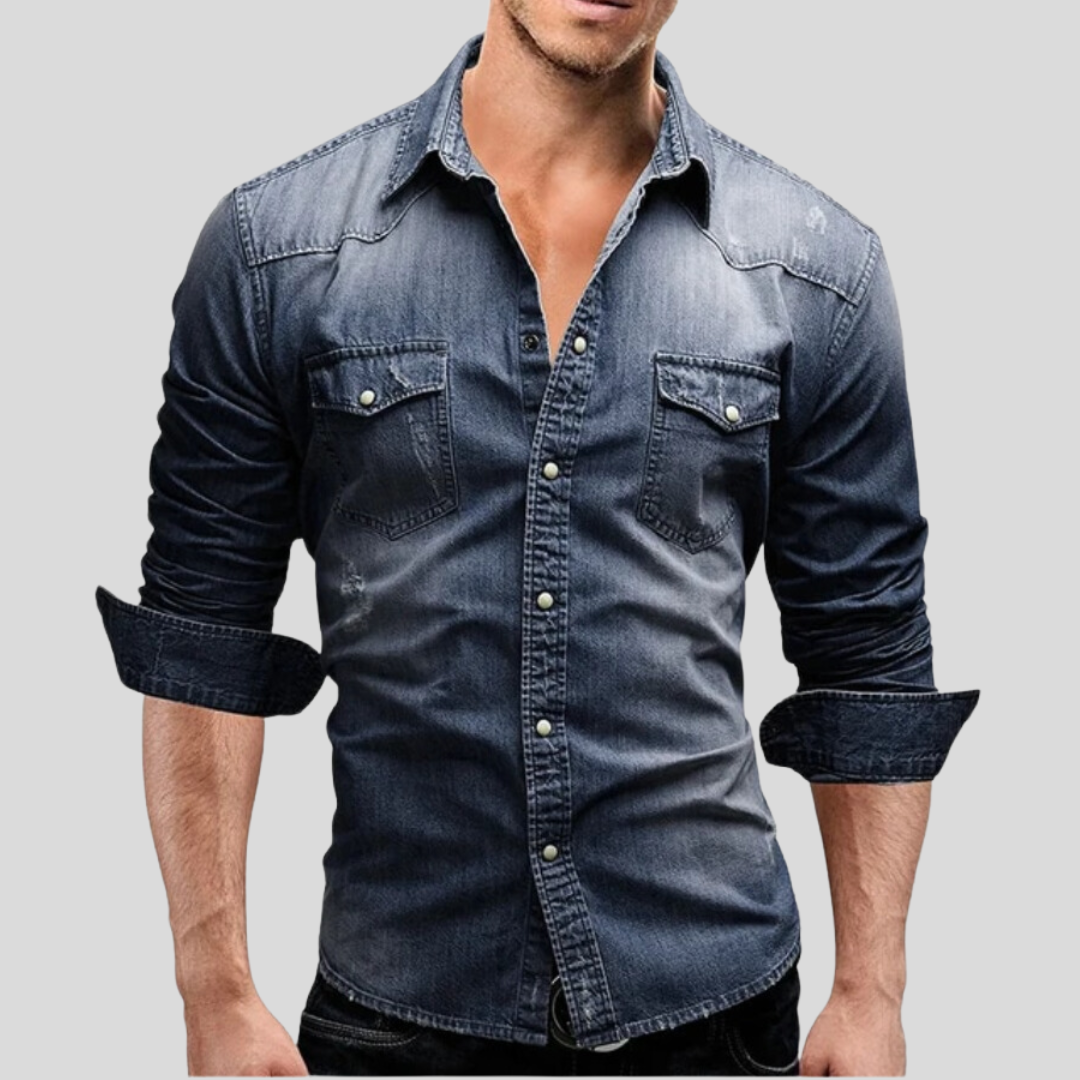 Rafał | Wygodna męska koszula jeansowa slim fit