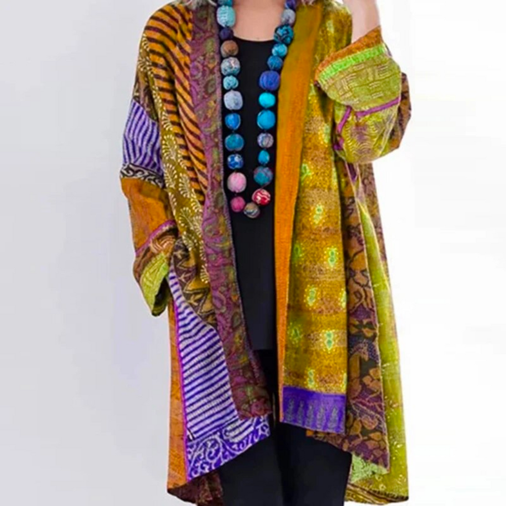 Marta | Kardigan damski wielokolorowy w stylu vintage casual