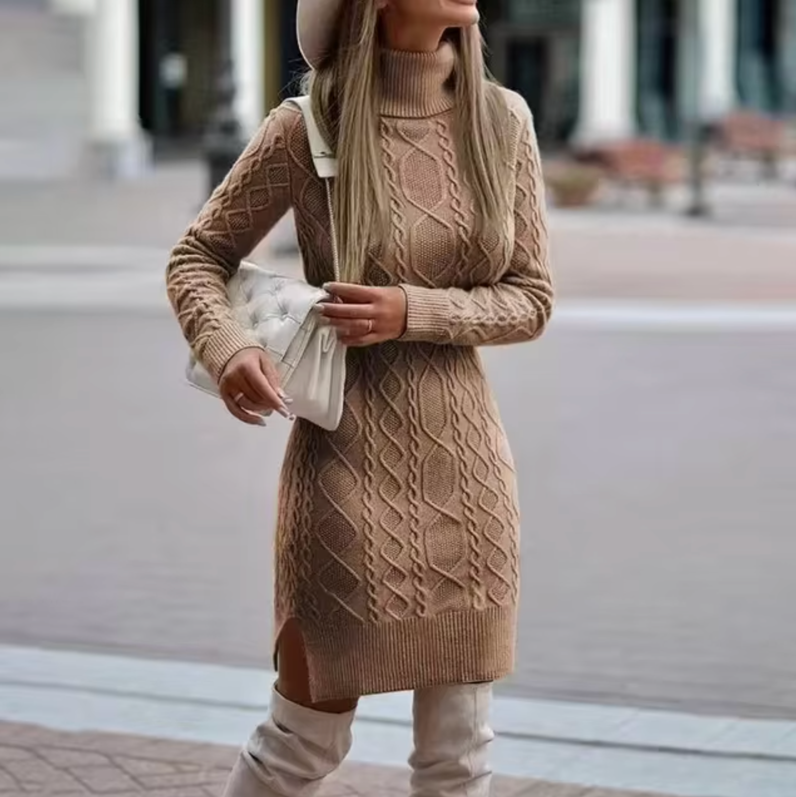 Patrycja | Sweter damski z długim rękawem midi