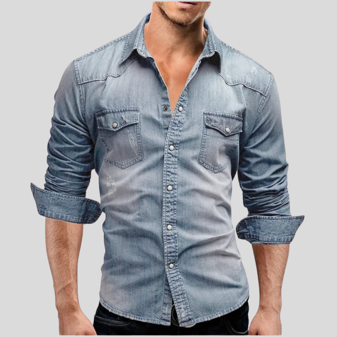 Rafał | Wygodna męska koszula jeansowa slim fit