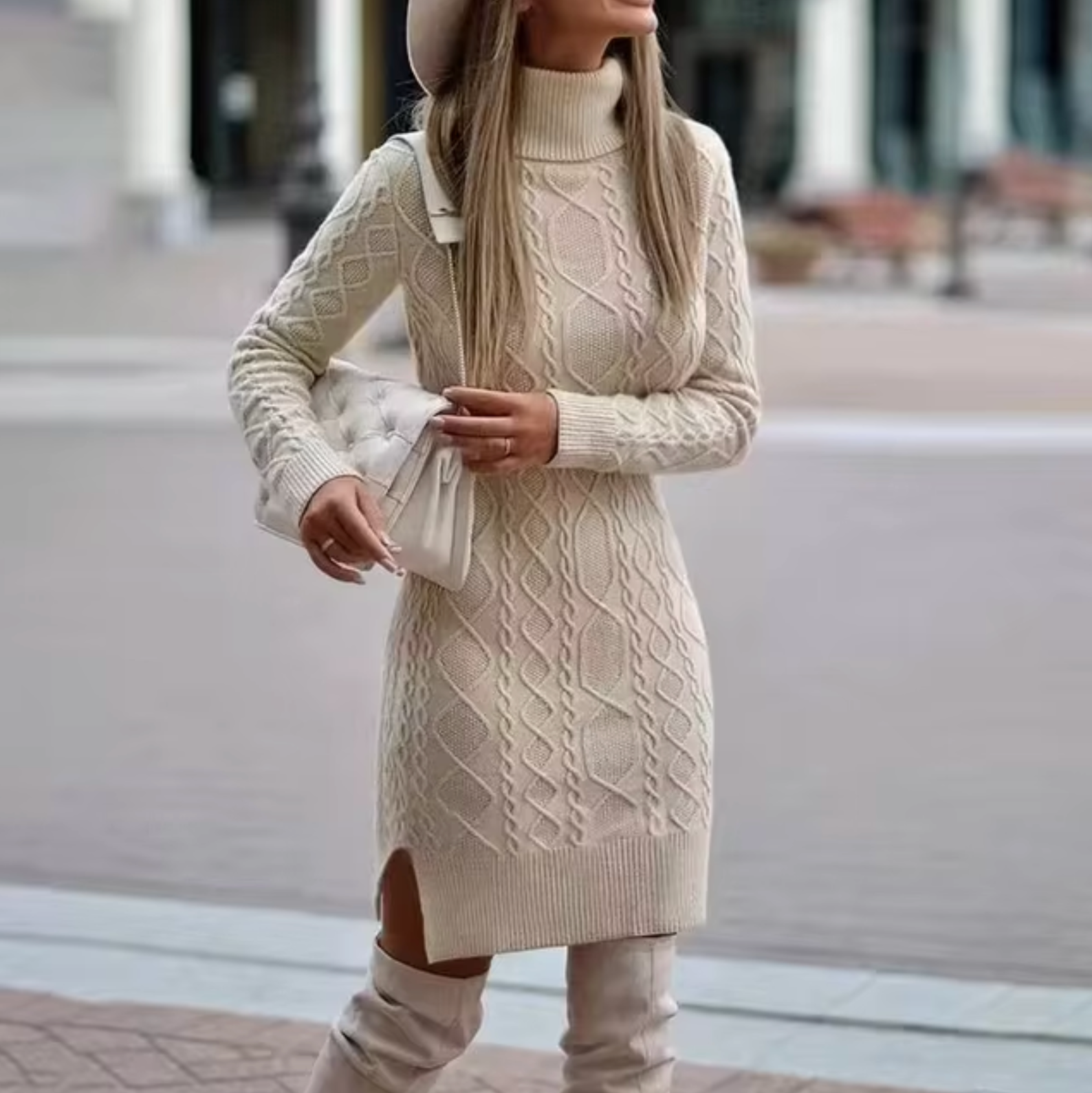 Patrycja | Sweter damski z długim rękawem midi