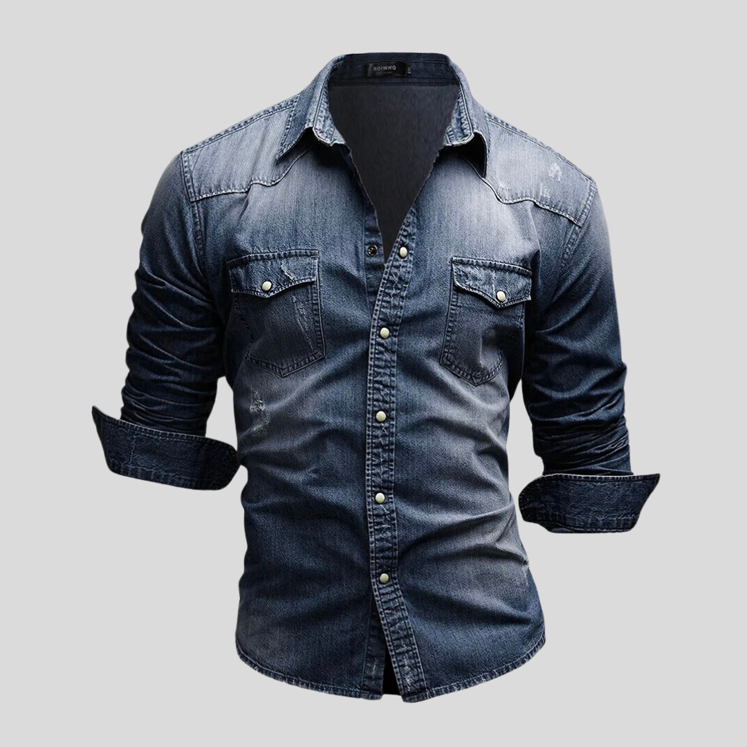 Rafał | Wygodna męska koszula jeansowa slim fit