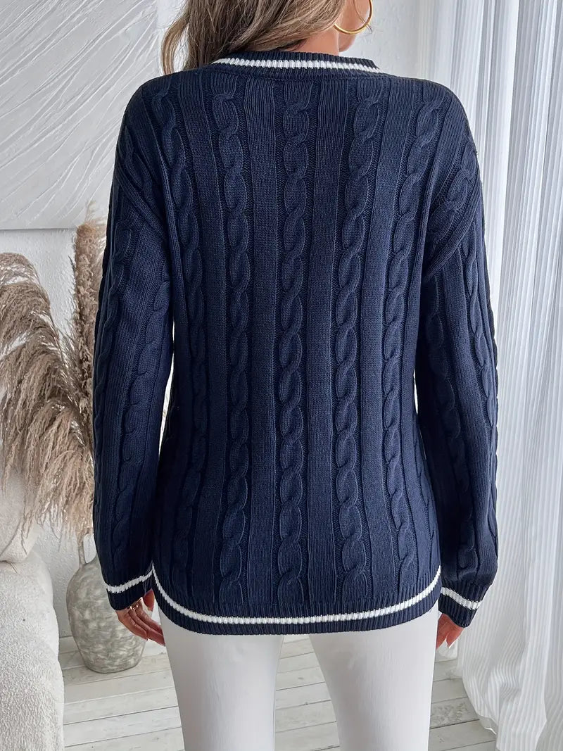 Joanna | Sweter damski z dekoltem w serek