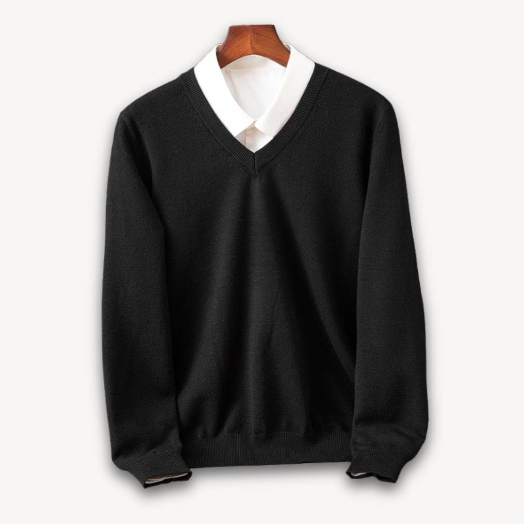 Kamil | Elegancki męski sweter kaszmirowy V-neck