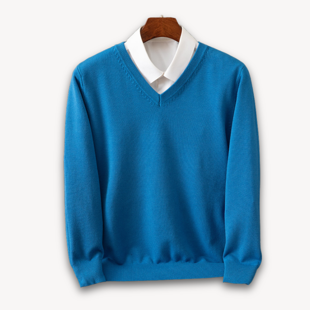 Kamil | Elegancki męski sweter kaszmirowy V-neck