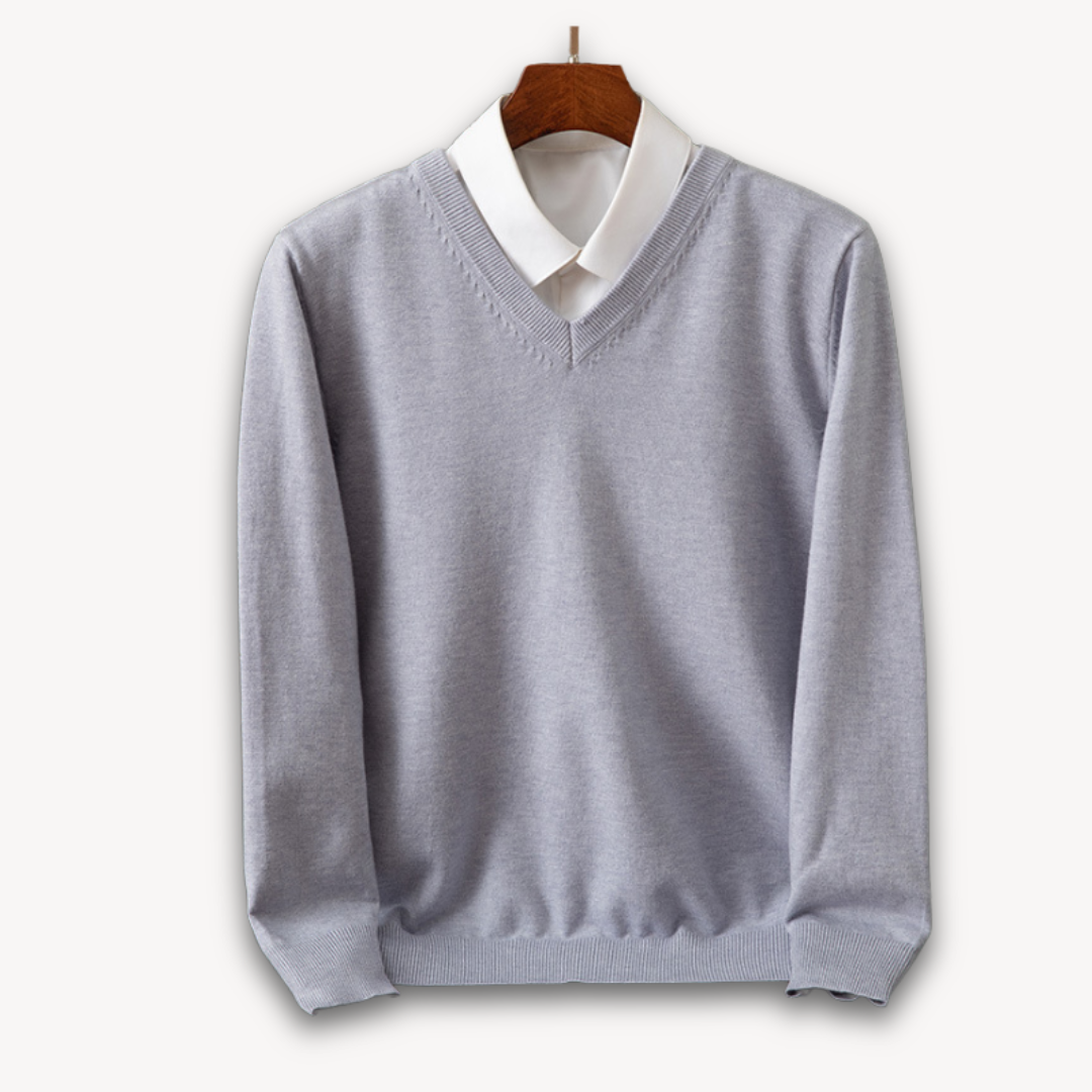Kamil | Elegancki męski sweter kaszmirowy V-neck