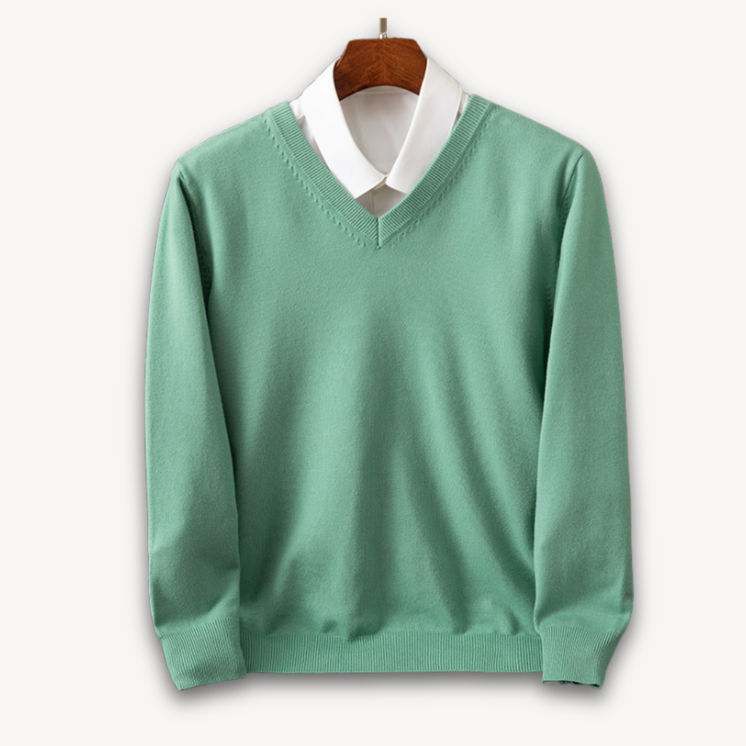 Kamil | Elegancki męski sweter kaszmirowy V-neck