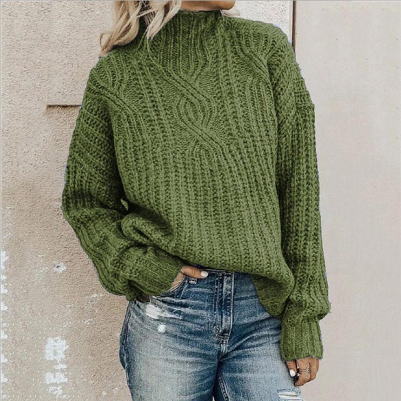 Barbara | Damski sweter z warkoczowym splotem