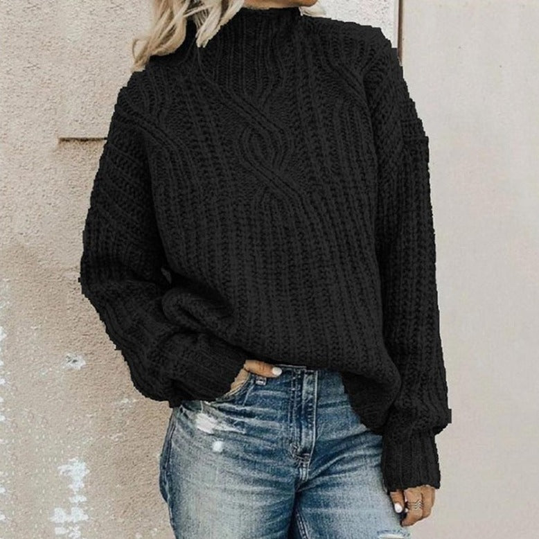 Barbara | Damski sweter z warkoczowym splotem
