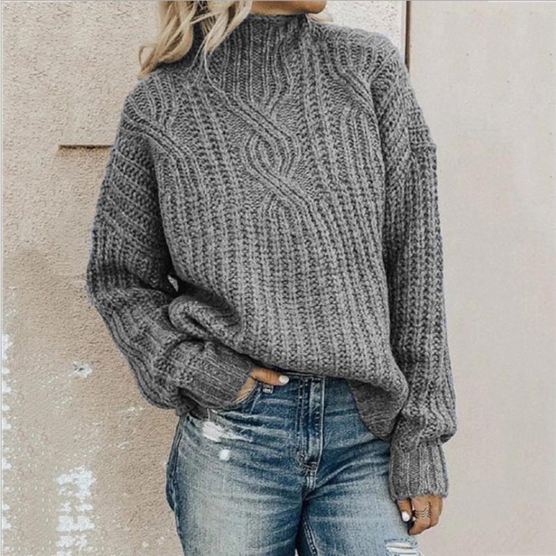 Barbara | Damski sweter z warkoczowym splotem