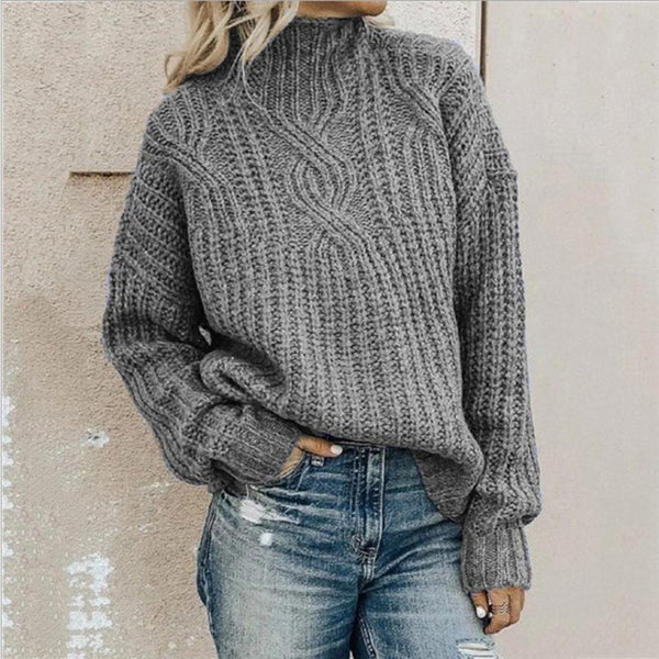 Barbara | Damski sweter z warkoczowym splotem