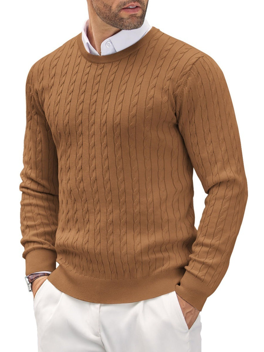 Krzysztof | Sweter męski slim fit z okrągłym dekoltem