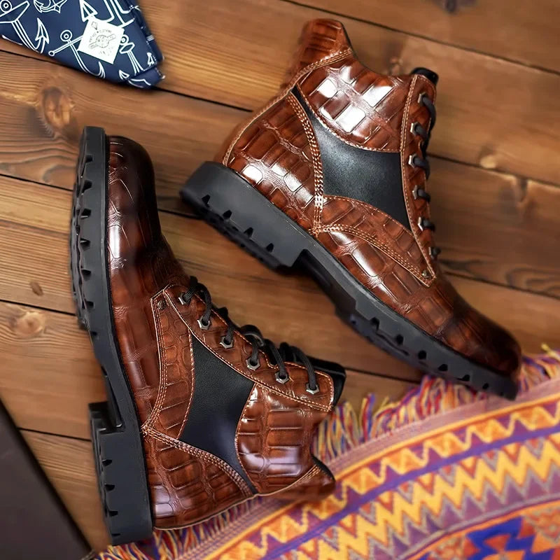 Łukasz | Męskie buty eleganckie ze skóry krokodyla