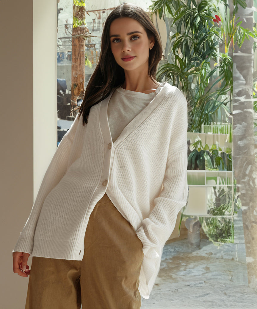 Aleksandra | Kardigan damski oversize z guzikami