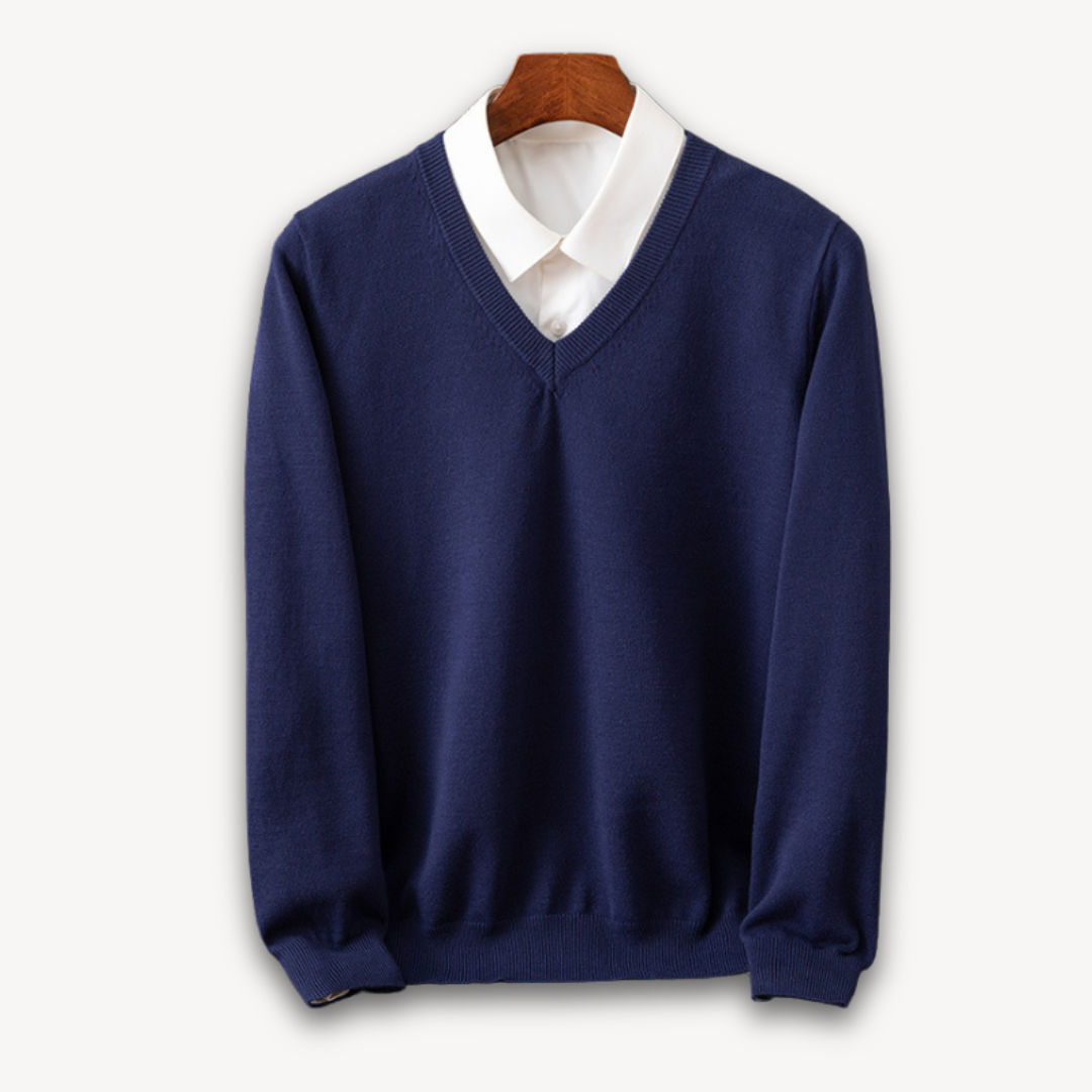 Kamil | Elegancki męski sweter kaszmirowy V-neck