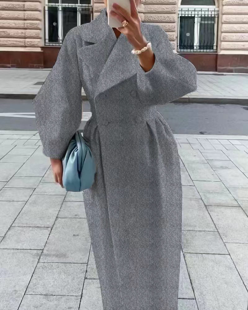 Iwona | Elegancki damski trencz z kołnierzem rewersowym