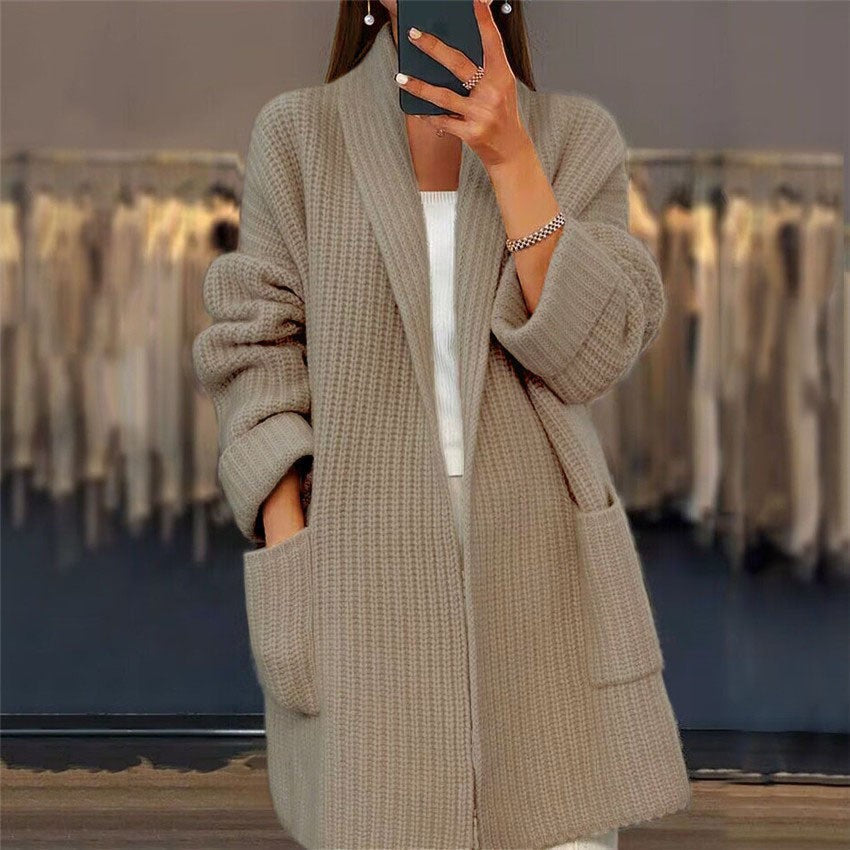 Joanna | Kardigan damski elegancki z kieszeniami