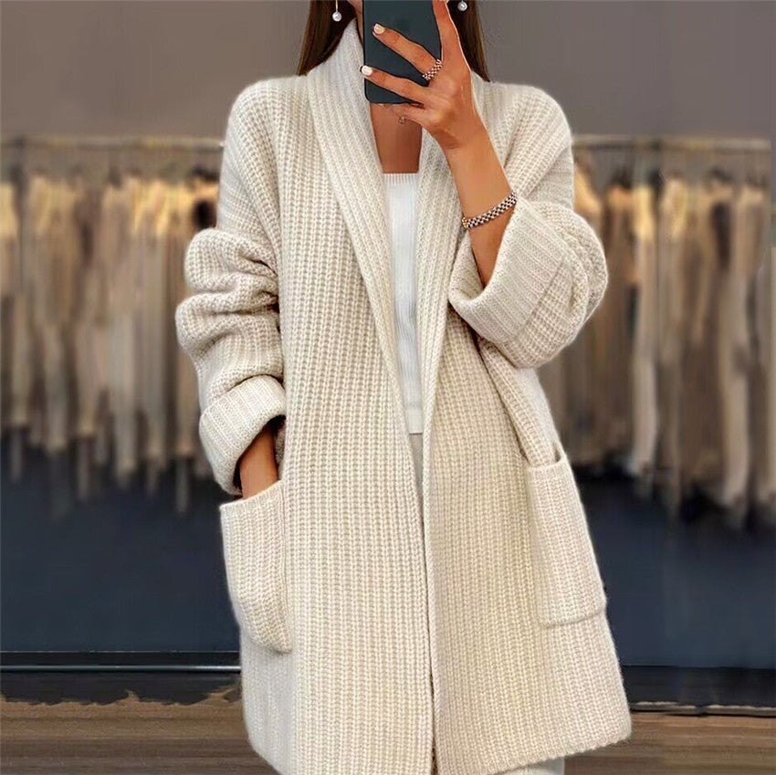 Joanna | Kardigan damski elegancki z kieszeniami